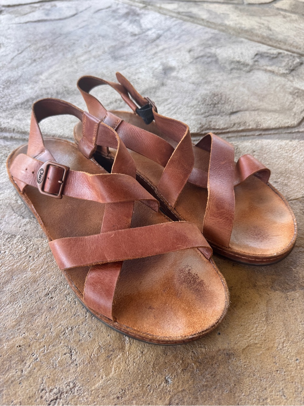 Chaco Wayfarer Leather Strappy Sandals Rust Brown Women’s 9 EU 40 - Picture 2 of 11